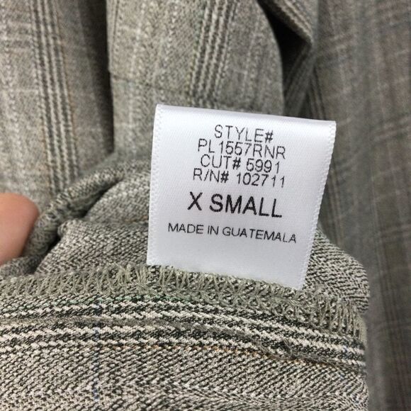 Harlowe & Graham Embroidered Top Tan Cream Floral Plaid, Size XS - Picture 14 of 14